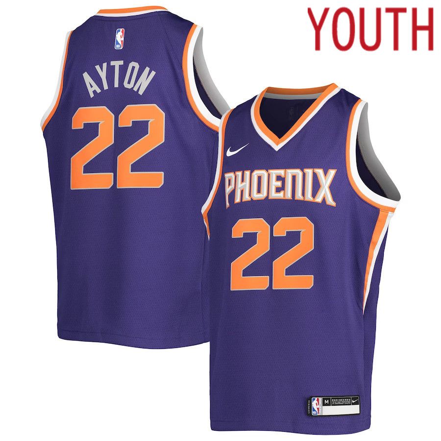 Youth Phoenix Suns #22 Deandre Ayton Nike Purple 2020-21 Swingman NBA Jersey